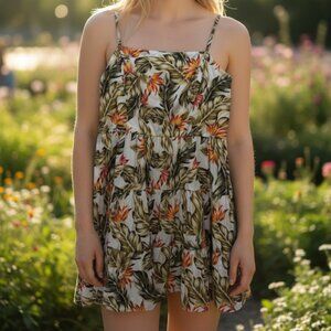 STEVE MADDEN Women White Floral Mini Dress LARGE